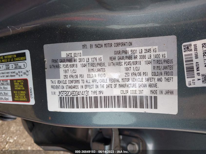 2013 MAZDA CX-9 TOURING - JM3TB2CA6D0414131