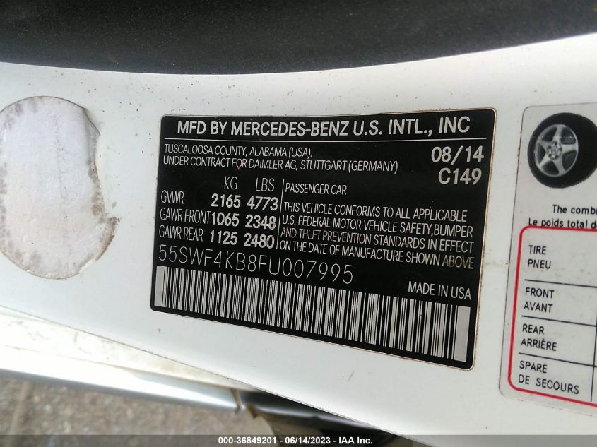 2015 MERCEDES-BENZ C-CLASS C 300 - 55SWF4KB8FU007995