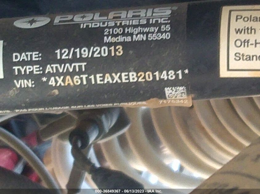 2014 POLARIS RZR 4 1000 XP - 4XA6T1EAXEB201481