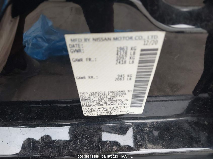 2021 NISSAN ALTIMA 2.5 SV - 1N4BL4DV2MN338737