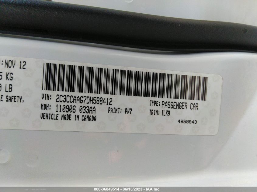 2013 CHRYSLER 300 - 2C3CCAAG7DH588412