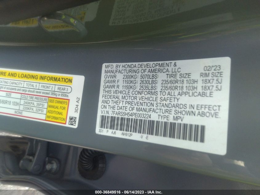 2023 HONDA CR-V HYBRID SPORT - 7FARS5H54PE003224