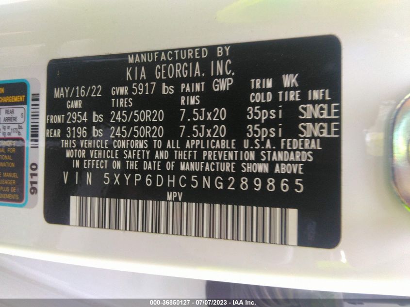 2022 KIA TELLURIDE S - 5XYP6DHC5NG289865