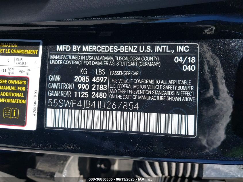 2018 MERCEDES-BENZ C-CLASS C 300 - 55SWF4JB4JU267854
