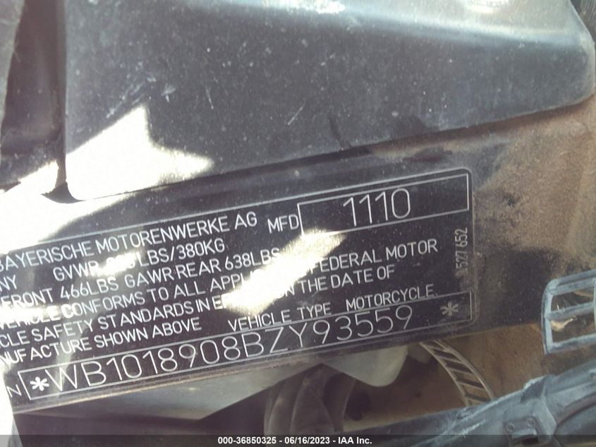 2011 BMW G650 GS - WB1018908BZY93559