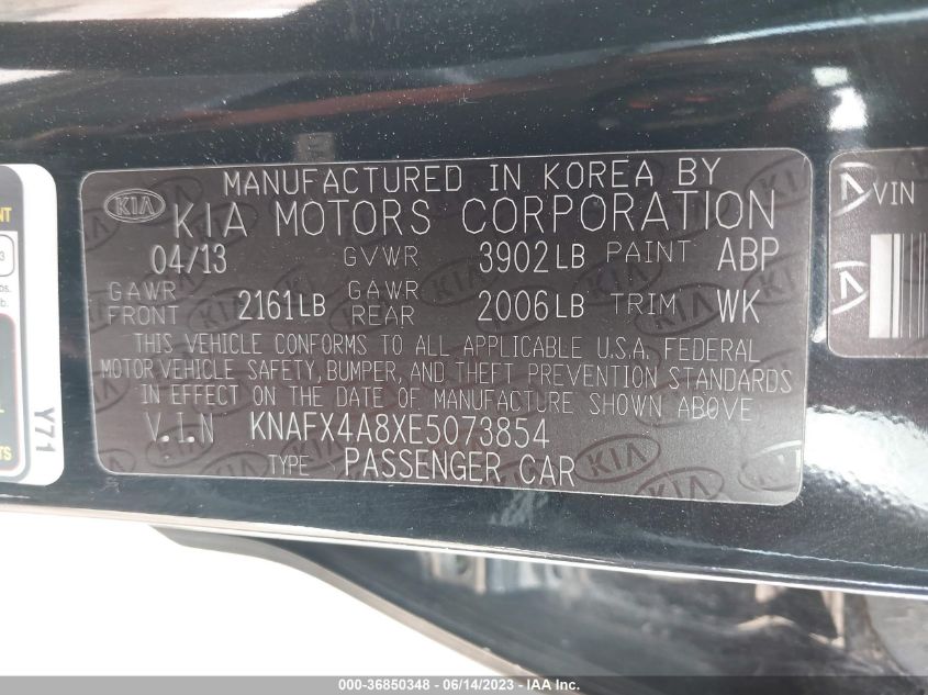 2014 KIA FORTE EX - KNAFX4A8XE5073854