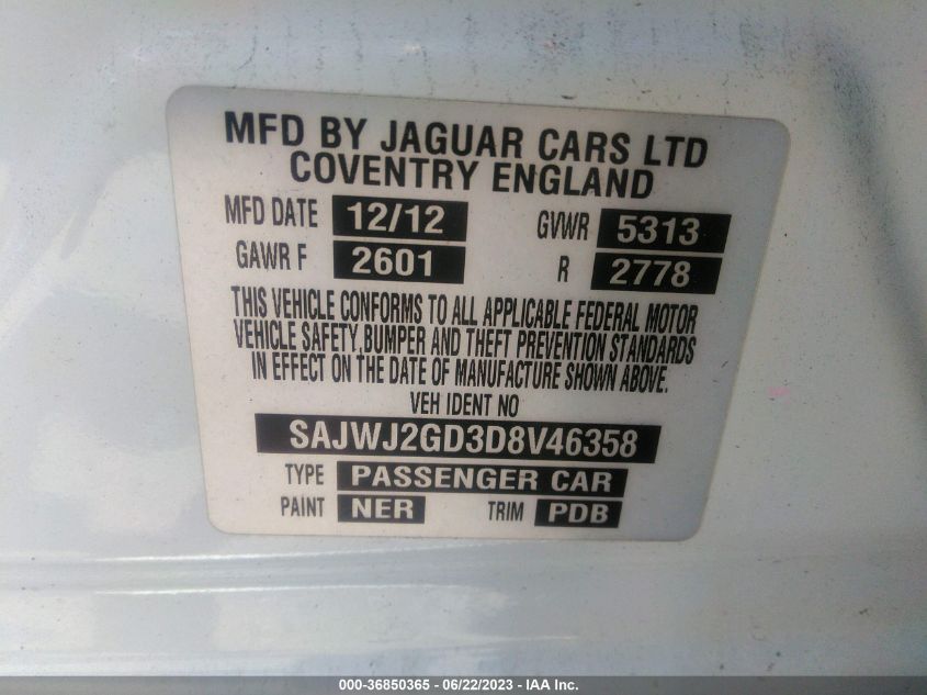 2013 JAGUAR XJ - SAJWJ2GD3D8V46358