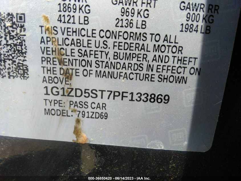 2023 CHEVROLET MALIBU LT - 1G1ZD5ST7PF133869