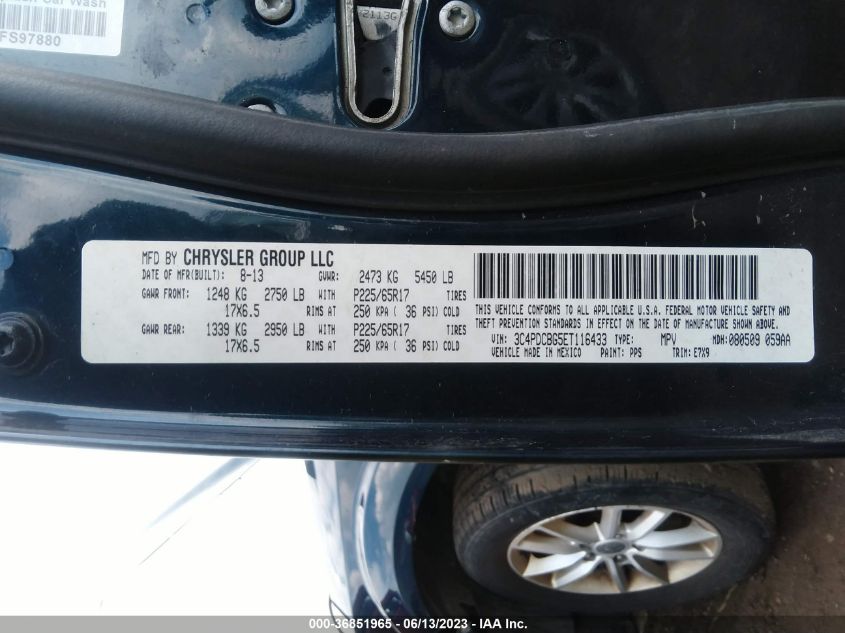 2014 DODGE JOURNEY SXT - 3C4PDCBG5ET116433