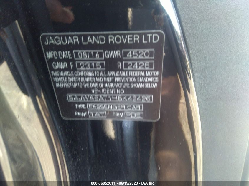 2017 JAGUAR F-TYPE - SAJWA6AT1H8K42426