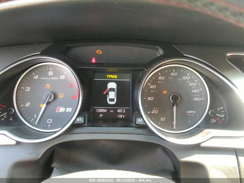 2013 AUDI S5 PRESTIGE WAUVGAFR5DA016852