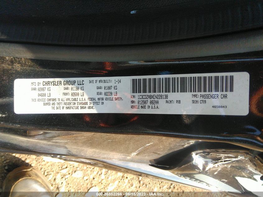 2014 DODGE AVENGER SE - 1C3CDZABXEN228138