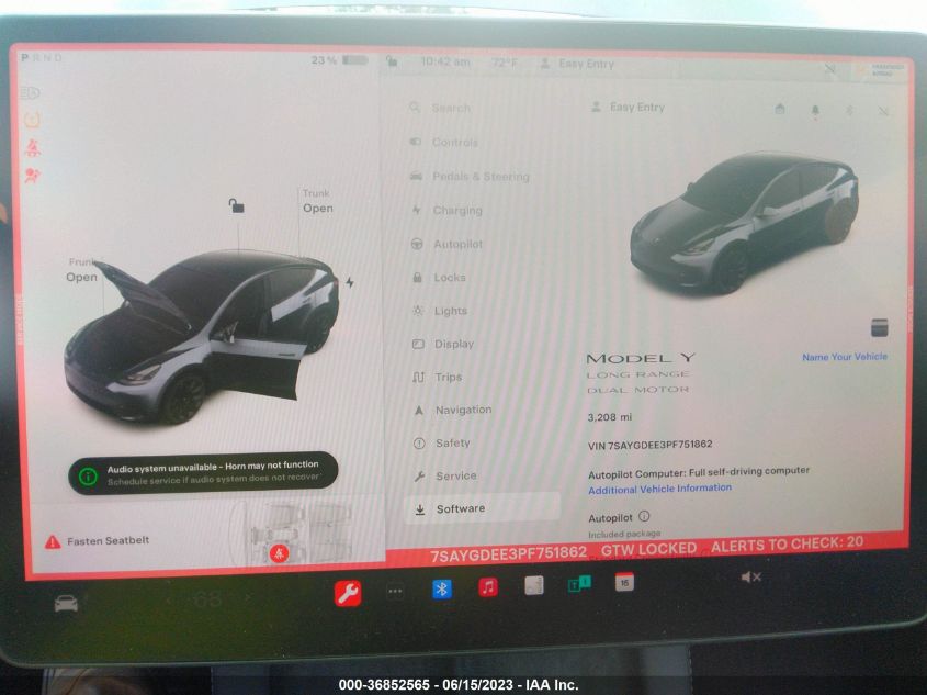 2023 TESLA MODEL Y LONG RANGE - 7SAYGDEE3PF751862