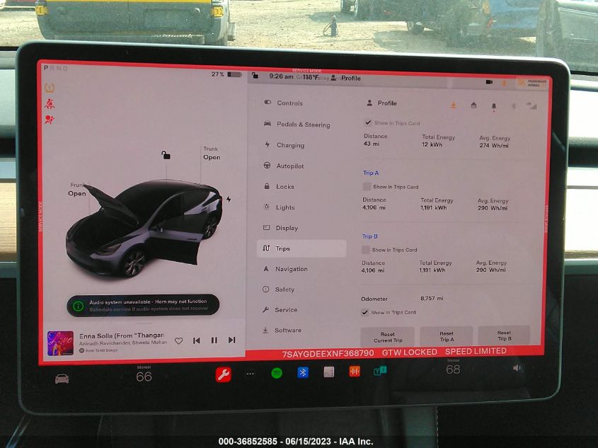 2022 TESLA MODEL Y - 7SAYGDEEXNF368790