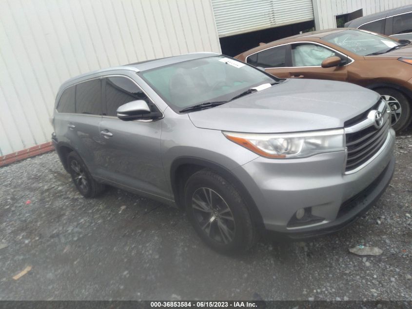 2016 TOYOTA HIGHLANDER XLE - 5TDKKRFH5GS501378