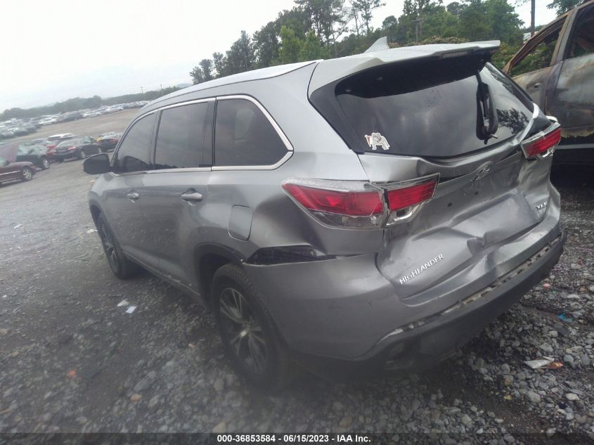 2016 TOYOTA HIGHLANDER XLE - 5TDKKRFH5GS501378