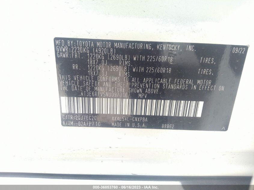 2022 TOYOTA RAV4 HYBRID XSE - 4T3E6RFV5NU097016
