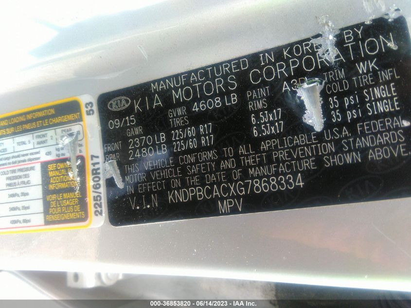 2016 KIA SPORTAGE LX - KNDPBCACXG7868334
