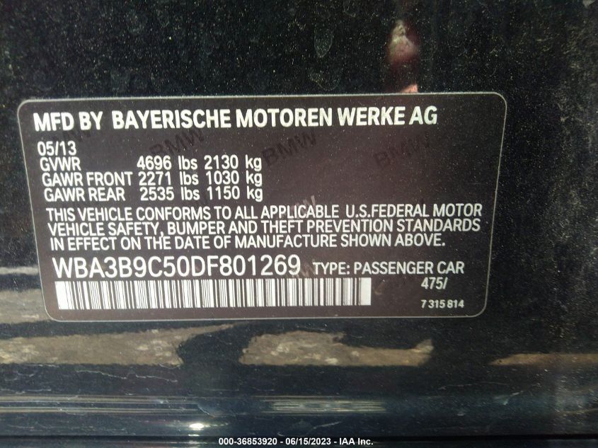 2013 BMW 3 SERIES 335I XDRIVE - WBA3B9C50DF801269