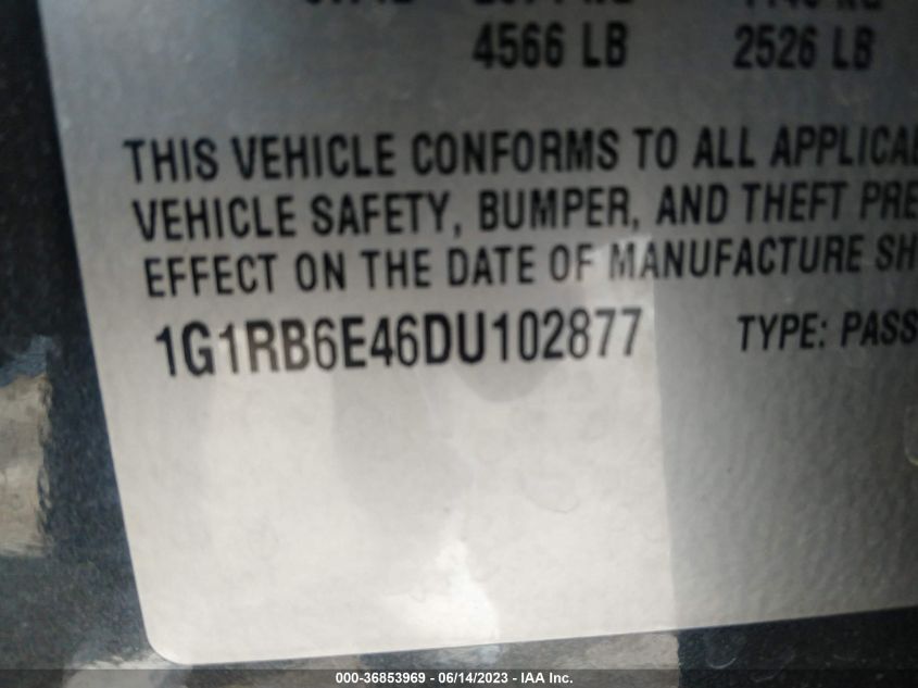 2013 CHEVROLET VOLT - 1G1RB6E46DU102877