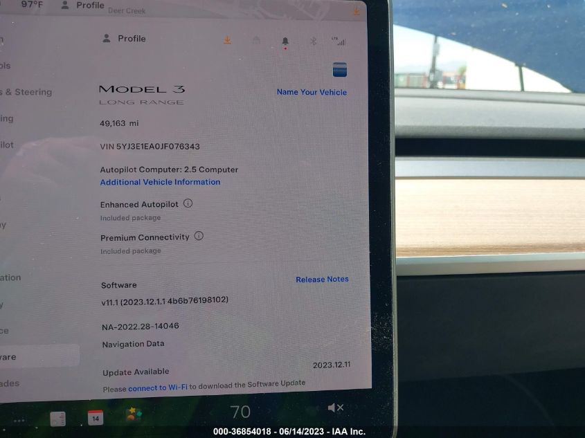 2018 TESLA MODEL 3 RANGE BATTERY - 5YJ3E1EA0JF076343