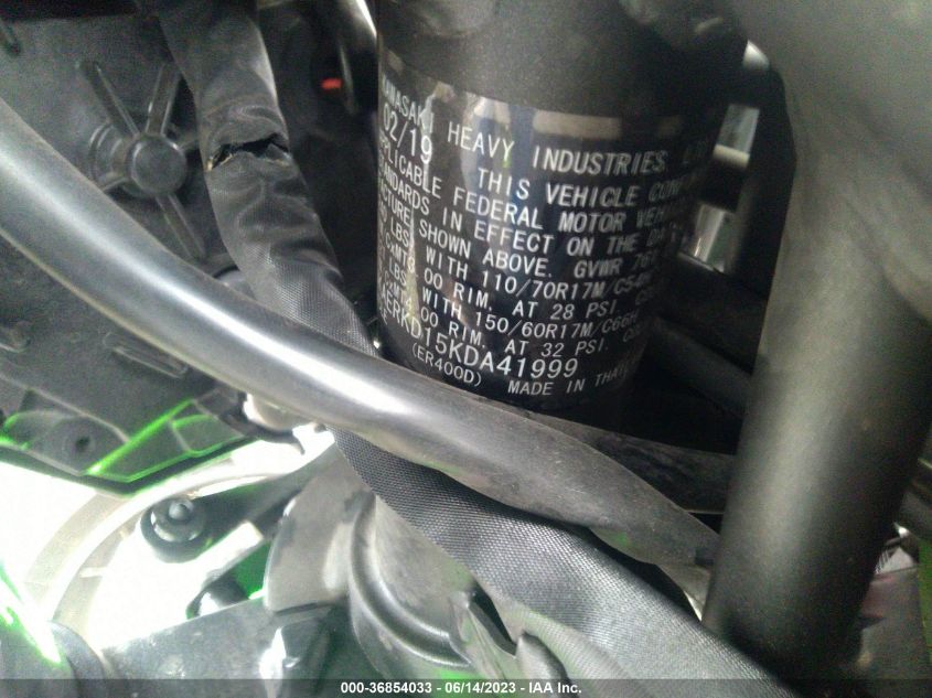 2019 KAWASAKI ER400 D JKAERKD15KDA41999