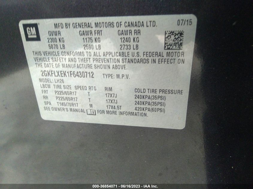 2015 GMC TERRAIN SLT - 2GKFLXEK1F6430712
