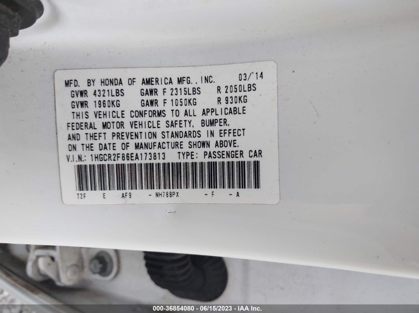2014 HONDA ACCORD SEDAN EX-L - 1HGCR2F86EA173813