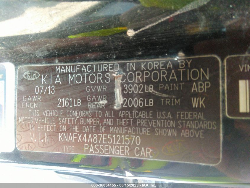 2014 KIA FORTE EX - KNAFX4A87E5121570