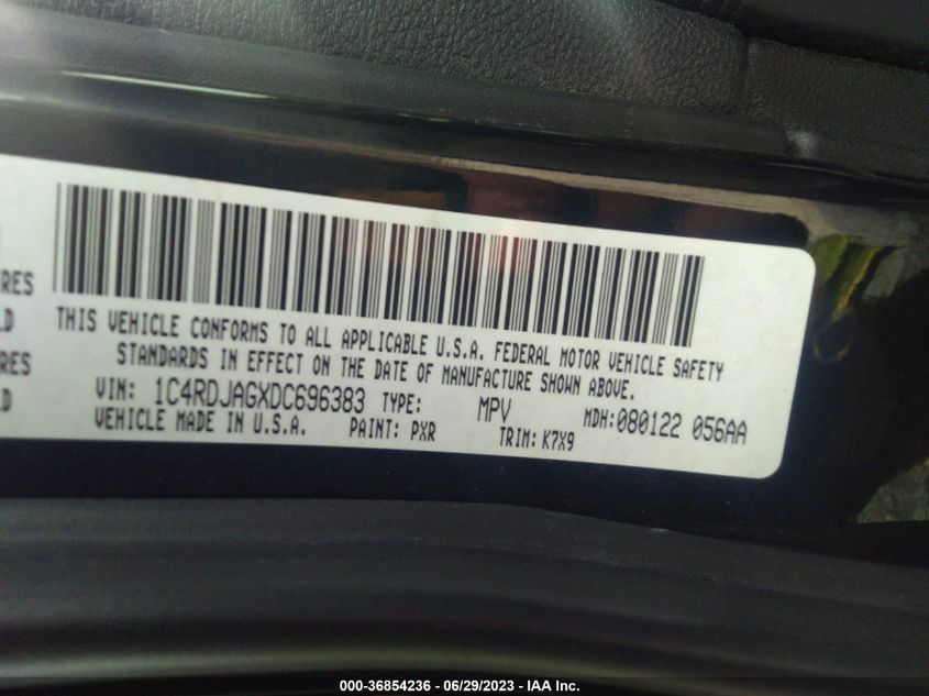 2013 DODGE DURANGO SXT - 1C4RDJAGXDC696383