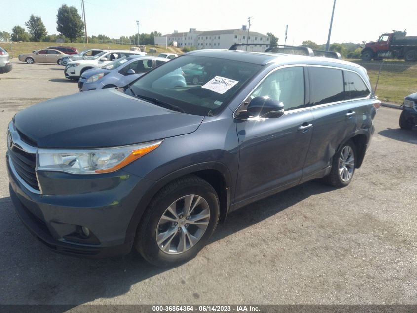 2014 TOYOTA HIGHLANDER XLE - 5TDJKRFH4ES037427