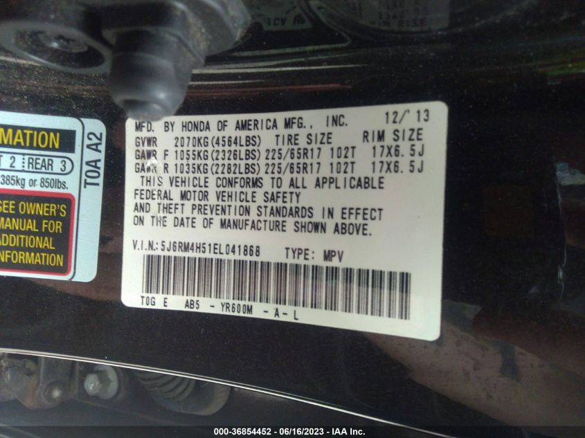 2014 HONDA CR-V EX - 5J6RM4H51EL041868