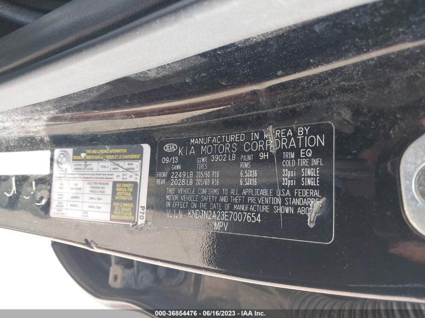 2014 KIA SOUL BASE - KNDJN2A23E7007654