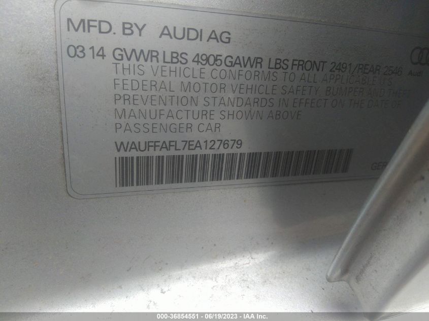 2014 AUDI A4 PREMIUM PLUS - WAUFFAFL7EA127679