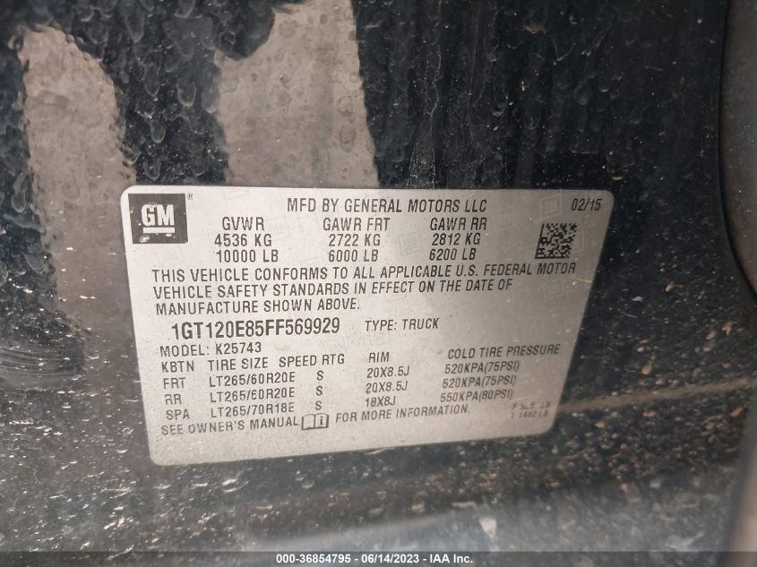 2015 GMC SIERRA 2500HD DENALI - 1GT120E85FF569929