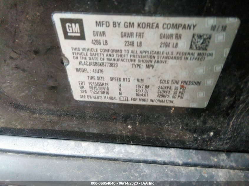 2019 BUICK ENCORE PREFERRED - KL4CJASB6KB773829