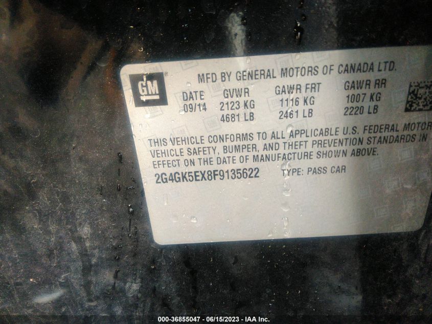 2015 BUICK REGAL - 2G4GK5EX8F9135622