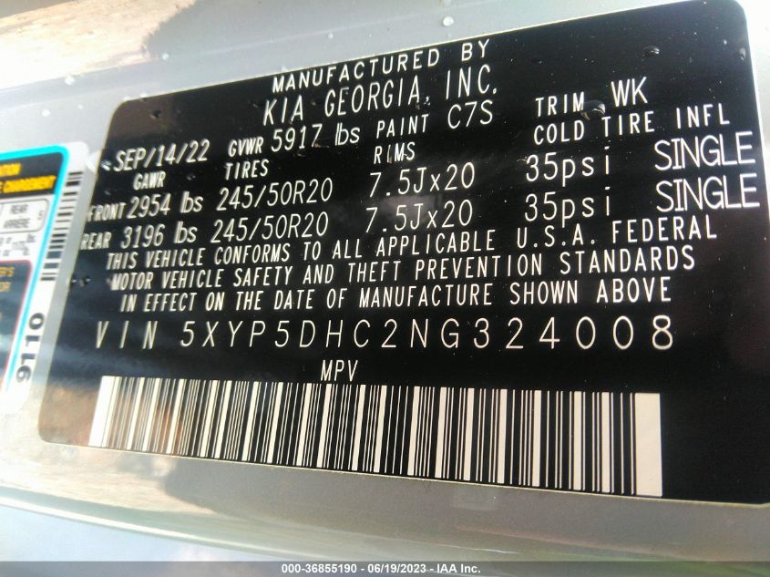 2022 KIA TELLURIDE SX - 5XYP5DHC2NG324008