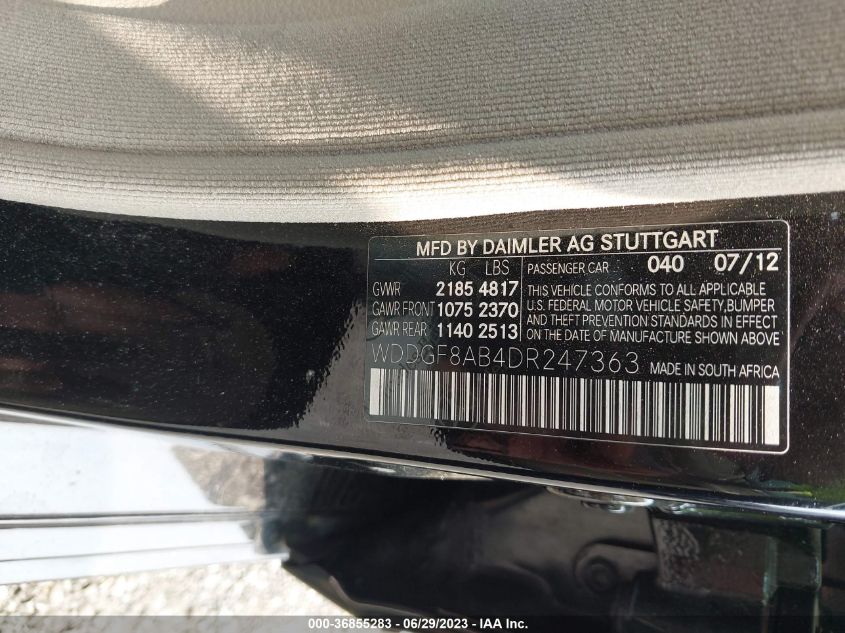 2013 MERCEDES-BENZ C-CLASS C 300 - WDDGF8AB4DR247363