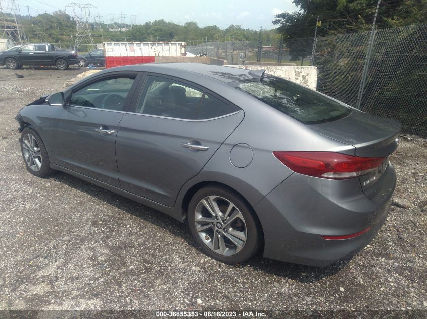 2017 HYUNDAI ELANTRA LIMITED - KMHD84LF2HU149155