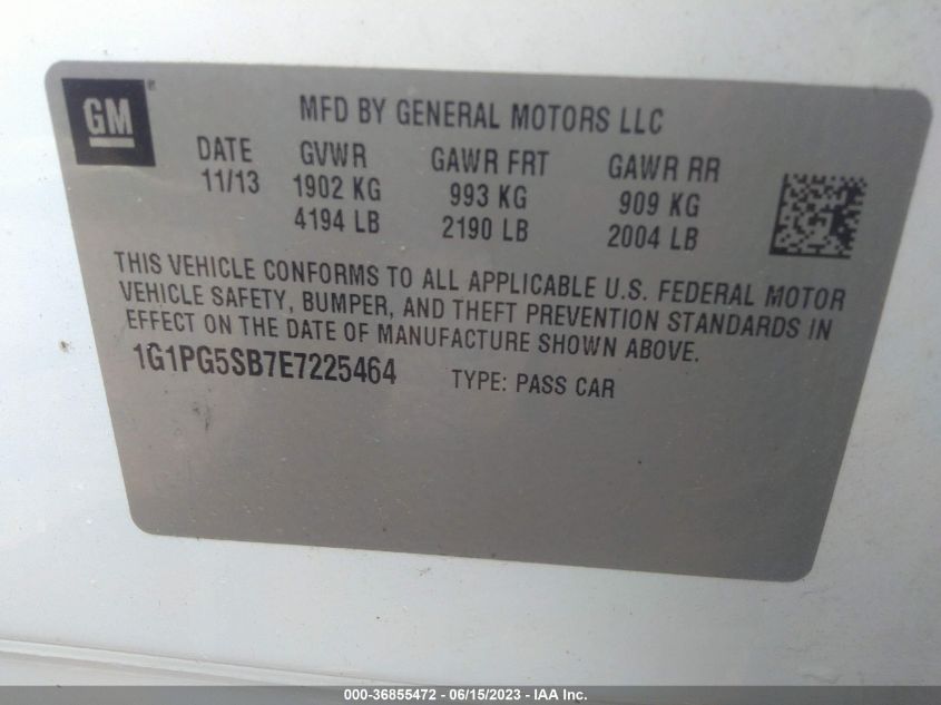 2014 CHEVROLET CRUZE LTZ - 1G1PG5SB7E7225464