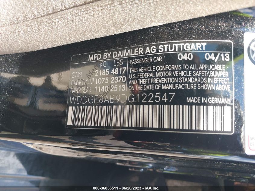 2013 MERCEDES-BENZ C-CLASS C 300 - WDDGF8AB9DG122547
