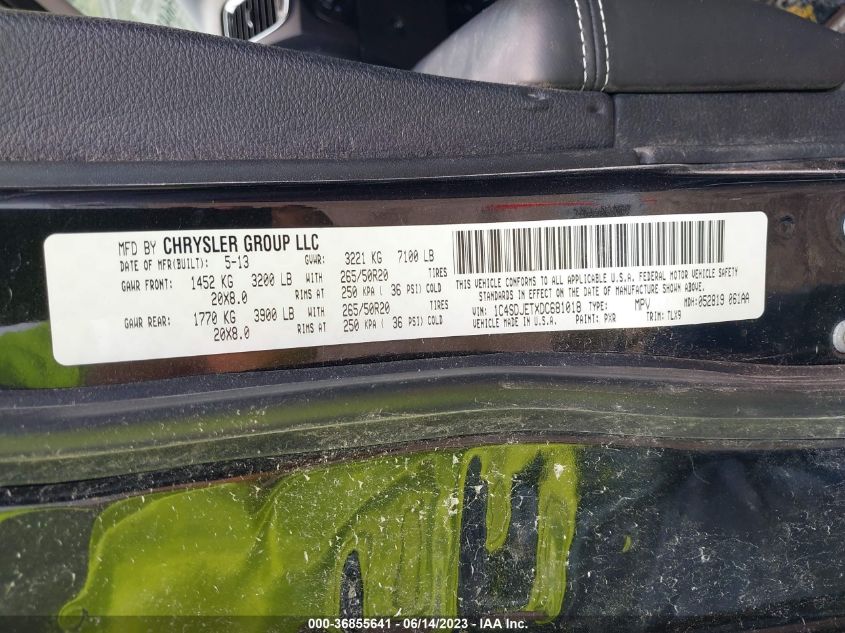 2013 DODGE DURANGO CITADEL - 1C4SDJETXDC681018