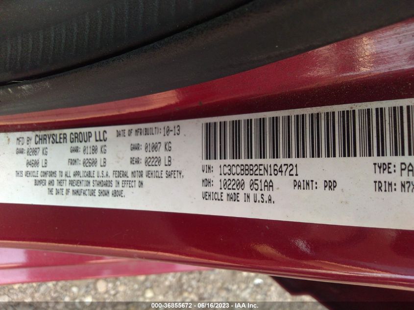2014 CHRYSLER 200 TOURING - 1C3CCBBB2EN164721