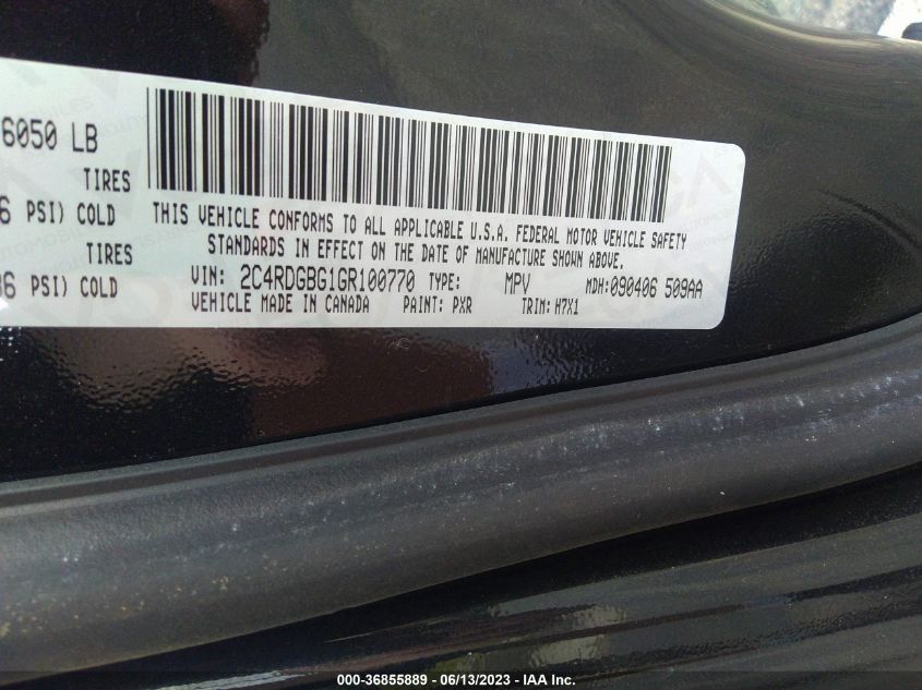 2016 DODGE GRAND CARAVAN SE - 2C4RDGBG1GR100770