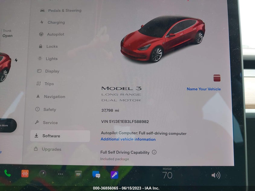 VIN 5YJ3E1EB3LF588982 2020 TESLA MODEL 3