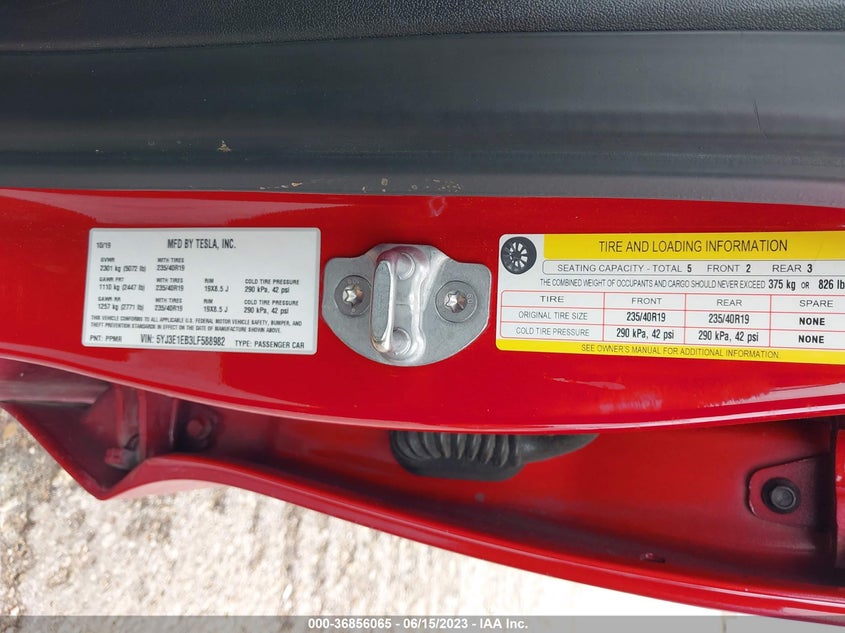 VIN 5YJ3E1EB3LF588982 2020 TESLA MODEL 3