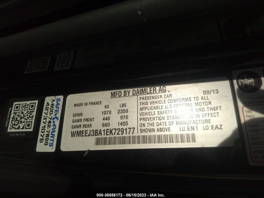 2014 SMART FORTWO PURE/PASSION - WMEEJ3BA1EK729177