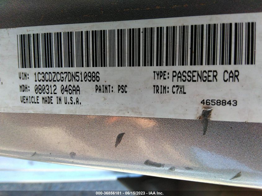 2013 DODGE AVENGER SXT - 1C3CDZCG7DN510986