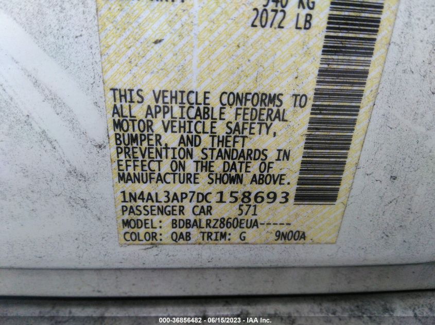 2013 NISSAN ALTIMA 2.5/S/SV/SL - 1N4AL3AP7DC158693